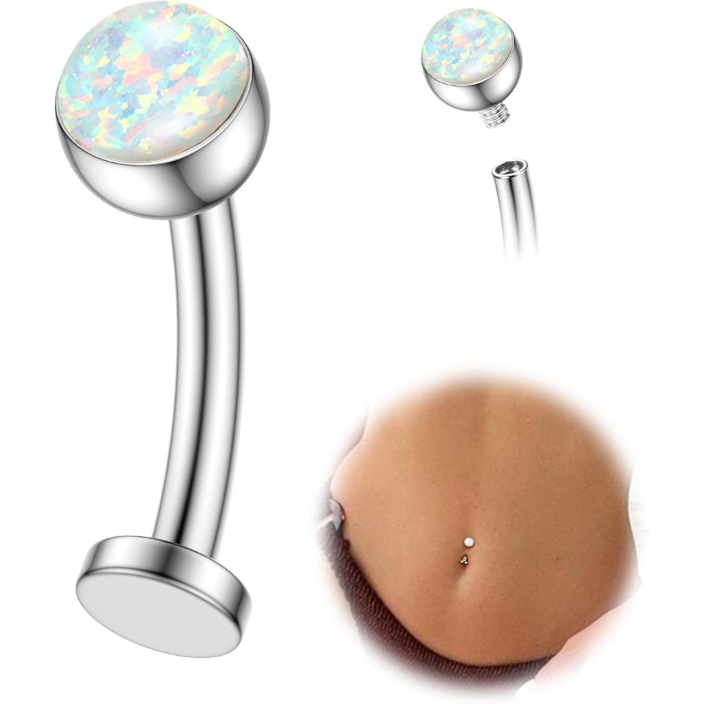 Floating Titanium Belly Button Rings Hypoallergenic G23 Titanium Internally Thre
